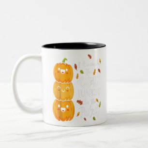 Caneca De Café Em Dois Tons Halloween Ensino Os Pumpkins Mais Corajosos