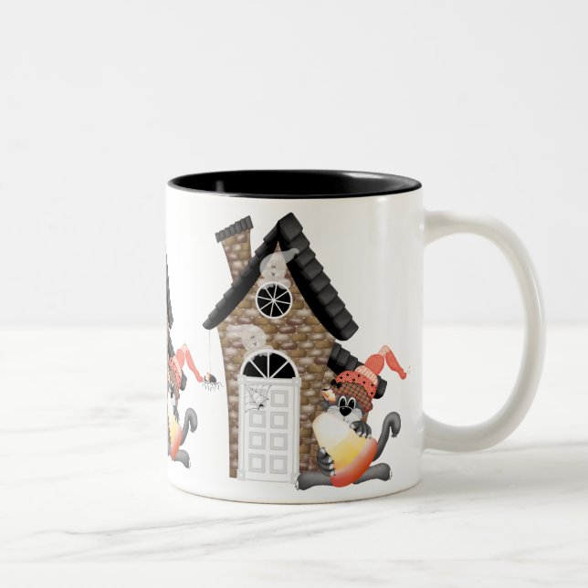 Caneca De Café Em Dois Tons Halloween Ghosts (Direita)