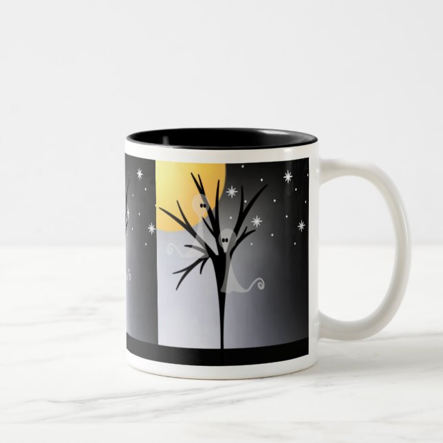Caneca De Café Em Dois Tons Halloween Ghosts (Direita)