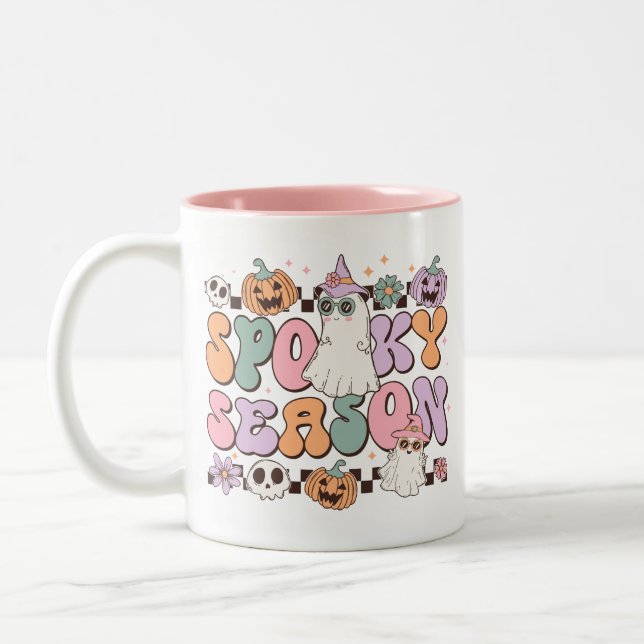 Caneca De Café Em Dois Tons Halloween Ghosts Spooky Season (Esquerda)