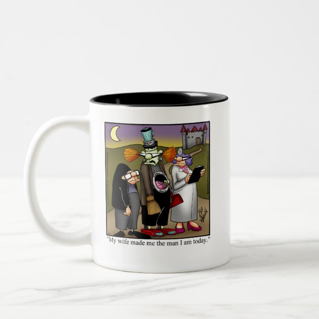 Caneca De Café Em Dois Tons Halloween Humor Mug "Spectickles" (Esquerda)