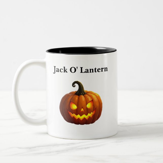 Caneca De Café Em Dois Tons Halloween Jack O' Lantern Mug (Esquerda)