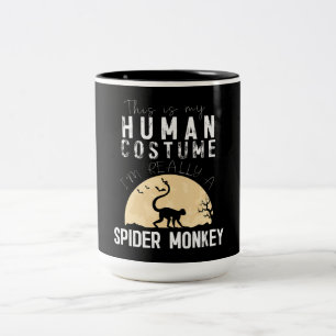 Caneca De Café Em Dois Tons Halloween, Macaco-Aranha Humano