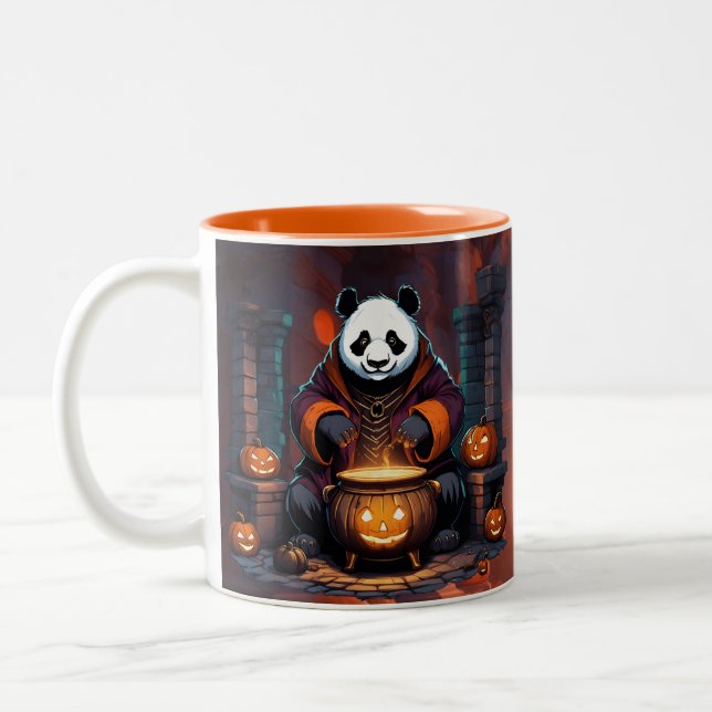Caneca De Café Em Dois Tons Halloween Panda Magic (Esquerda)