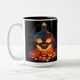 Caneca De Café Em Dois Tons Halloween Pumpkin Scary