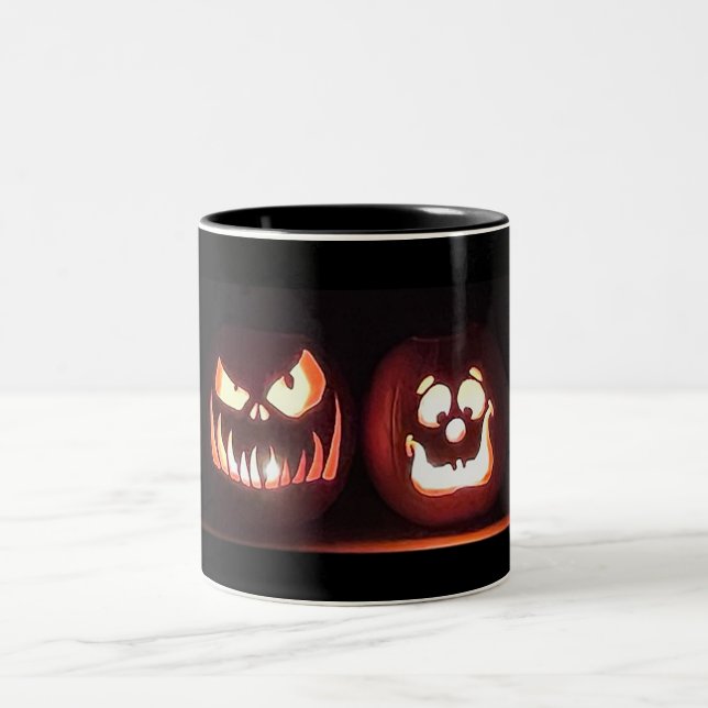 Caneca De Café Em Dois Tons Halloween Pumpkins (Centro)