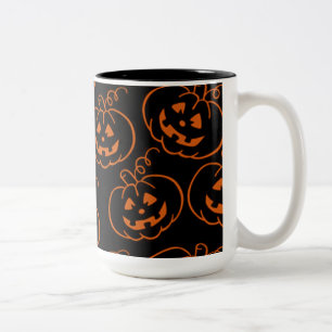 Caneca De Café Em Dois Tons Halloween Pumpkins Jack-O-Lanterna Coffee Mug