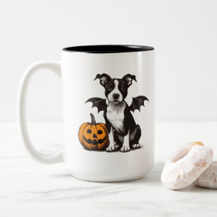 Caneca De Café Em Dois Tons Halloween Puppy