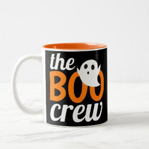 Caneca De Café Em Dois Tons Halloween Simples A Tripulação De Boo É Fantástico