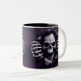 Caneca De Café Em Dois Tons Halloween Skeleton 3D Mug