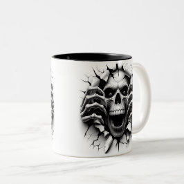 Caneca De Café Em Dois Tons Halloween Skeleton 3D Mug