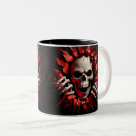 Caneca De Café Em Dois Tons Halloween Skeleton 3D Mug