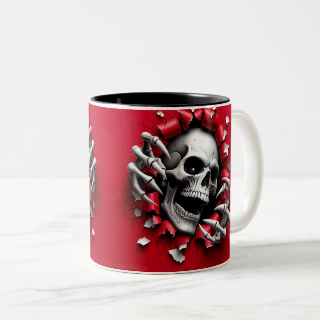 Caneca De Café Em Dois Tons Halloween Skeleton 3D Mug