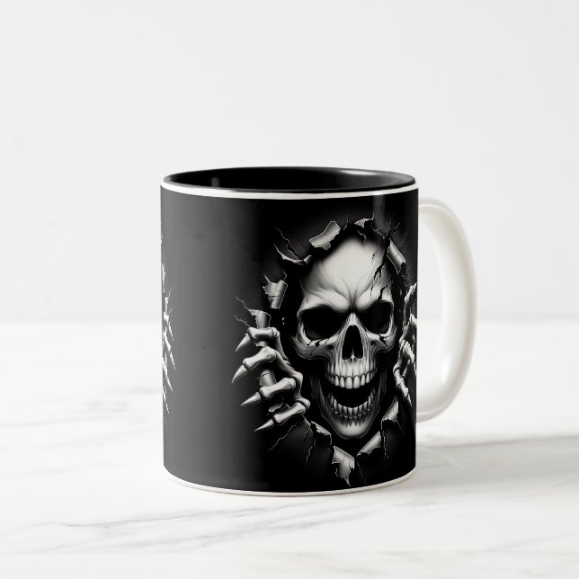 Caneca De Café Em Dois Tons Halloween Skeleton 3D Mug