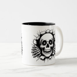 Caneca De Café Em Dois Tons Halloween Skeleton 3D Mug
