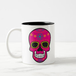 Caneca De Café Em Dois Tons Halloween skull