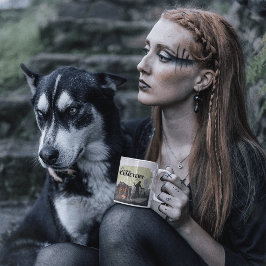 Caneca De Café Em Dois Tons Halloween Stamp Collection "Creepy Cemetery"