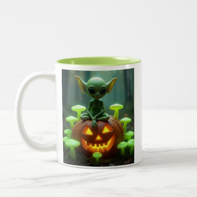 Caneca De Café Em Dois Tons Halloween verde (Esquerda)