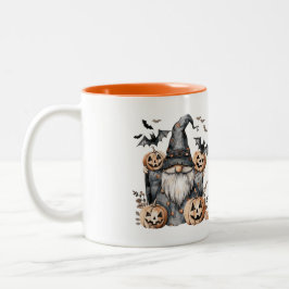 Caneca De Café Em Dois Tons Halloween Wizard Gnomo