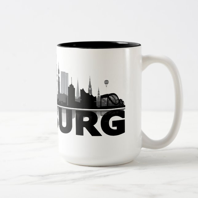 Caneca De Café Em Dois Tons Hamburgo City Skyline taça, copo/ (Direita)