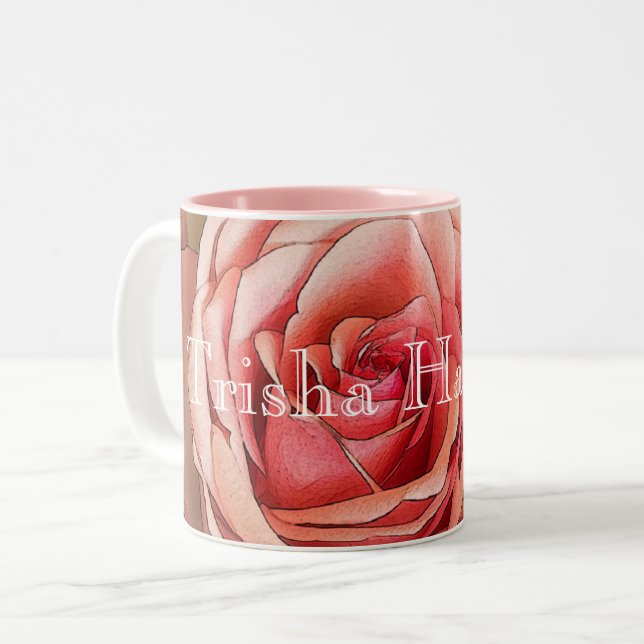 Caneca De Café Em Dois Tons HAMbyWG - Mug de café - Rosa de pêssego (Frente Esquerda)