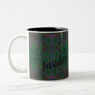 Caneca De Café Em Dois Tons HAMbyWG - Mug Personalizável - Cobra - Verde/Verm