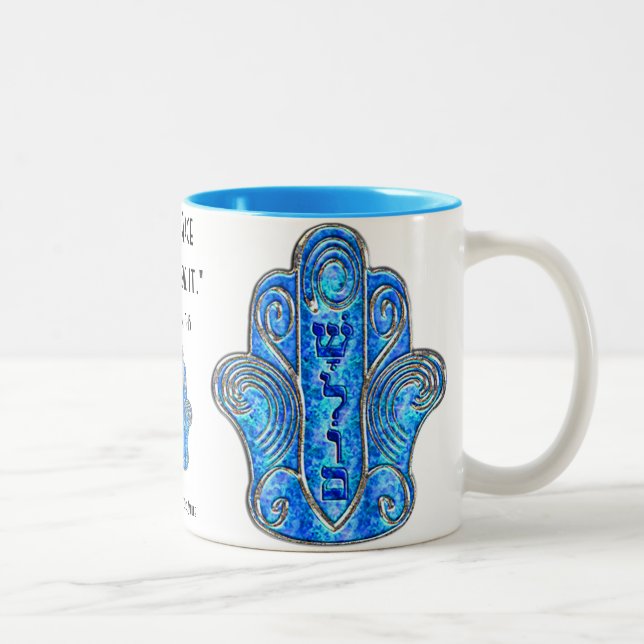 Caneca De Café Em Dois Tons Hamsa pacífico (Mug) (Direita)