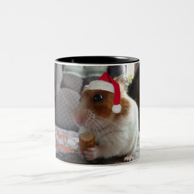 Caneca De Café Em Dois Tons Hamster do Feliz Natal (Centro)