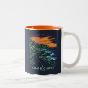 Caneca De Café Em Dois Tons Hana Highway Maui Hawaii Vista