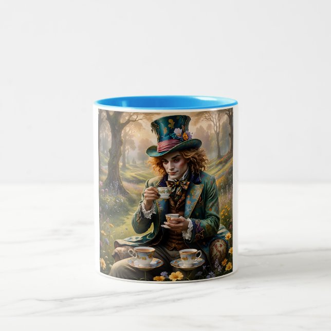 Caneca De Café Em Dois Tons Handsome Hatter ai art (Centro)