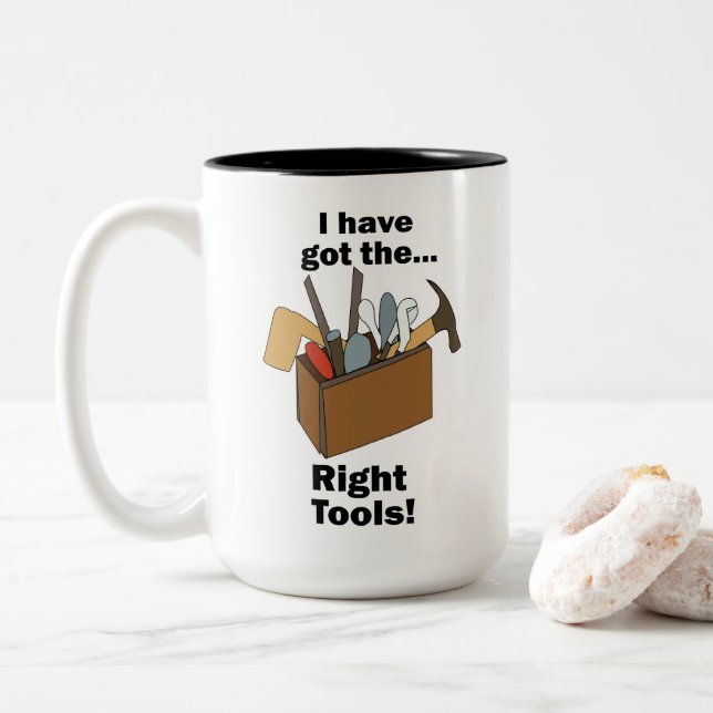 Caneca De Café Em Dois Tons Handyman Toolbox I Have Got Right Tools Handyman (Com Donut)