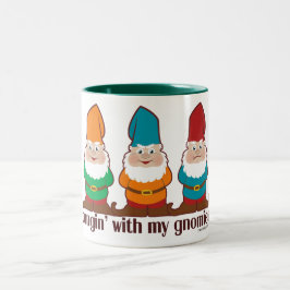 Caneca De Café Em Dois Tons Hangin com meu Gnomies