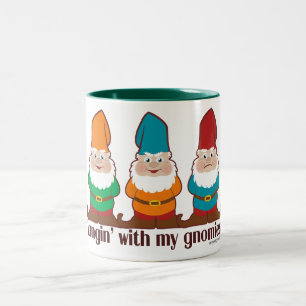 Caneca De Café Em Dois Tons Hangin com meu Gnomies