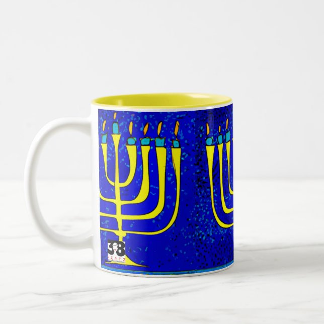 Caneca De Café Em Dois Tons Hanukkah (Esquerda)