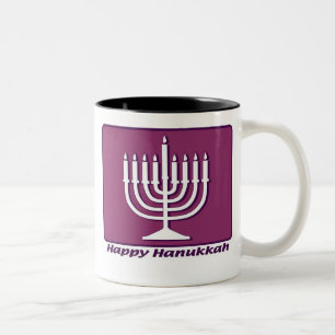 Caneca De Café Em Dois Tons Hanukkah feliz