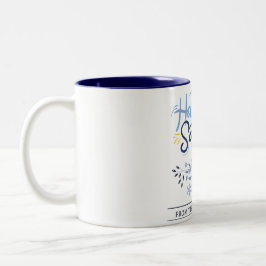 Caneca De Café Em Dois Tons Hanukkah Sameach | Família Simples Elegante de Cha