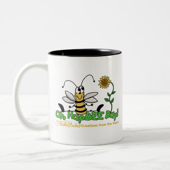 Caneca De Café Em Dois Tons HapBee Day (Esquerda)