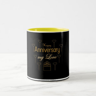 CANECA DE CAFÉ EM DOIS TONS **HAPPY ANNIVERSARY** COFFEE MUG