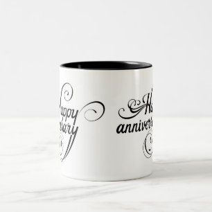 CANECA DE CAFÉ EM DOIS TONS **HAPPY ANNIVERSARY** COFFEE MUG