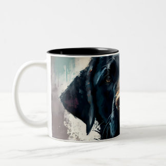 Caneca De Café Em Dois Tons Happy Black Labrador Retriever