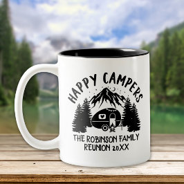 Caneca De Café Em Dois Tons Happy Campers Family Road Trip
