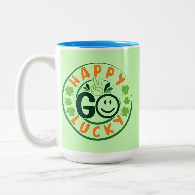 Caneca De Café Em Dois Tons Happy Go Lucky-52904 (Esquerda)