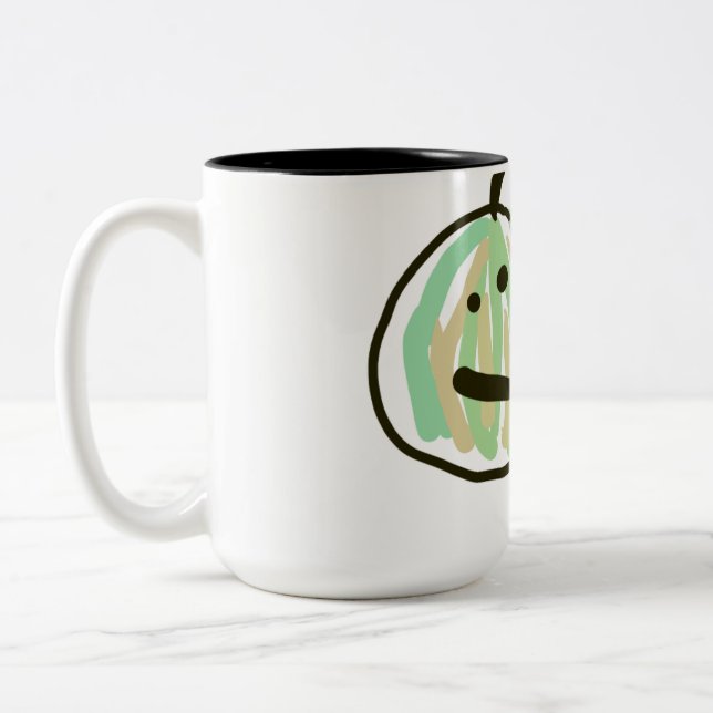 Caneca De Café Em Dois Tons Happy Green Jack o Lantern Black Cat  (Esquerda)