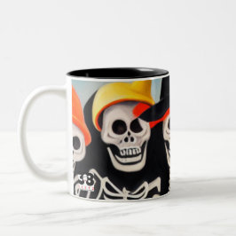 Caneca De Café Em Dois Tons Happy Halloween Skeletons
