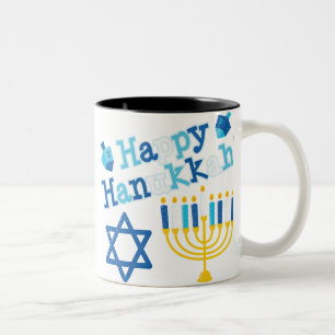 Caneca De Café Em Dois Tons Happy Hanukkah
