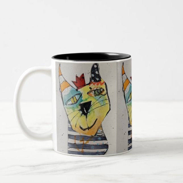 Caneca De Café Em Dois Tons Happy Happy 11oz Mug (Esquerda)