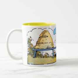 Caneca De Café Em Dois Tons Happy Honey Bee Vintage Art Mug