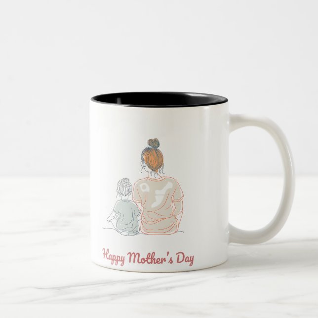 Caneca De Café Em Dois Tons Happy Mother's Day (Direita)