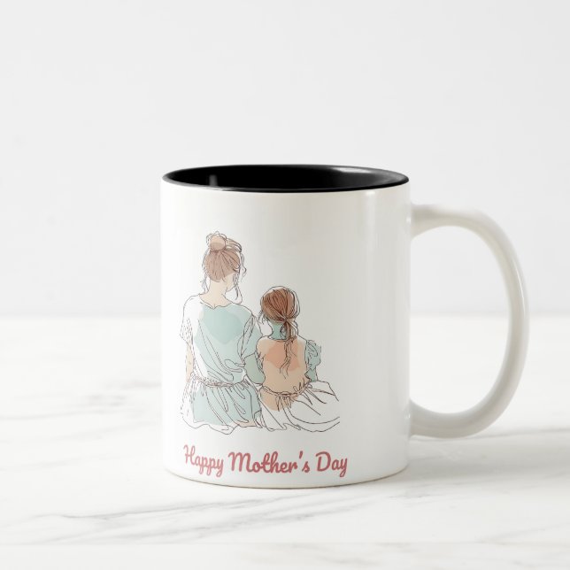 Caneca De Café Em Dois Tons Happy Mother's Day (Direita)