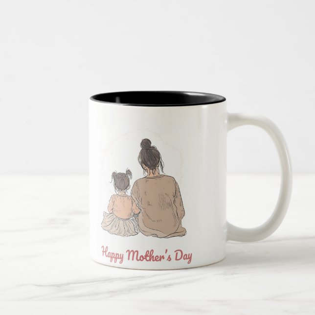 Caneca De Café Em Dois Tons Happy Mother's Day (Direita)